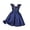 F86 Navy, variant on Kids Child Girls Dress Fly Sleeves Sequin V Neck Solid Color Comfort Casual Summer Dress Beige Size 2-3 Years