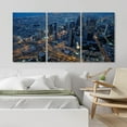 thumbnail image 3 of PixonSign Canvas Print Wall Art Set Sundown City Lights Night Cityscape Urban Architecture Photography Realism Scenic Landscape Decorative Colorful Multicolor for Bedroom - 16"x24"x3, 3 of 5