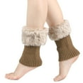 thumbnail image 4 of STETMN Women's Fuzzy Boot Cuff Toppers Socks Winter Warm Crochet Short Leg Warmer, 4 of 4