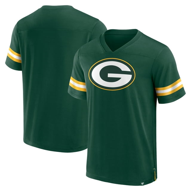 Chandail à Col en V à Manches Courtes pour Hommes Green Bay Packers NFL Hashmark