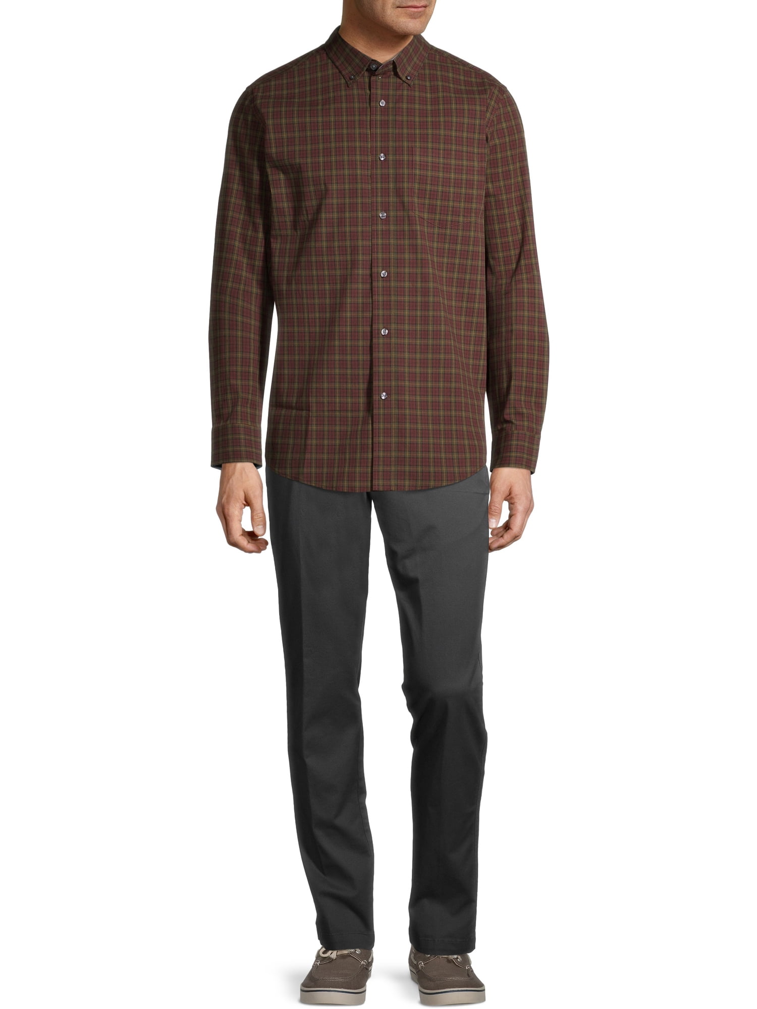 George Men's and Big Men's Long Sleeve Stretch Poplin Shirt, Sizes up to 5XLT