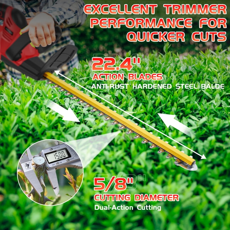 UNTIMATY 21V Cordless Hedge Trimmer, 22" Dual-Action Blade photo 2