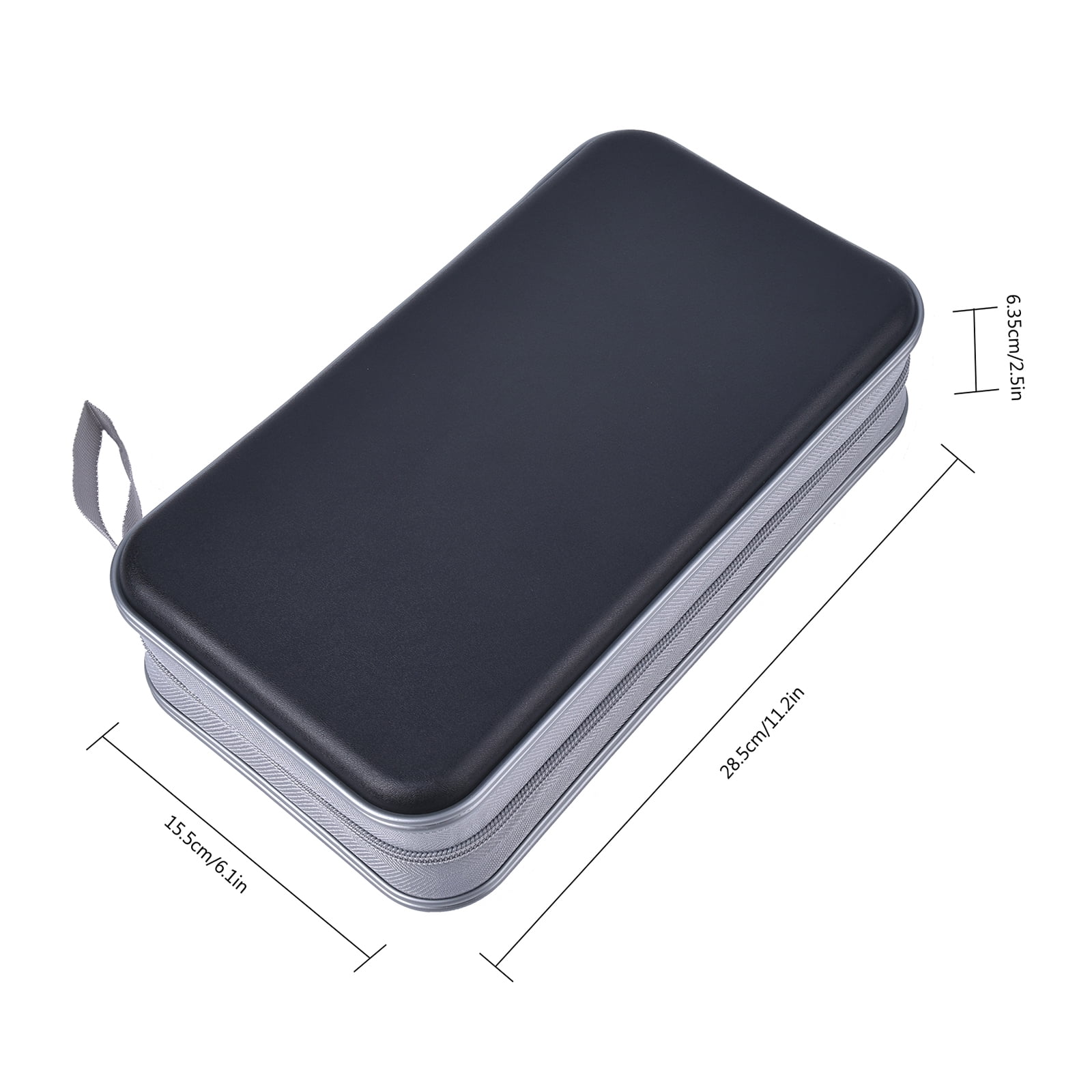 (2 pack) 96 Capacity CD Case,Black Hard Plastic CD/DVD Holder Portable Wallet
