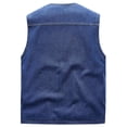 thumbnail image 4 of Purcolt Men's Big and Tall Denim Vests Button Up Sleeveless Stretchy Jean Jacket Outdoor Fishing Work Utility Vest Outerwear Vest with 4 Pockets, 4 of 9
