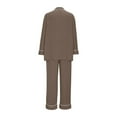 thumbnail image 3 of HAiming Ensembles de Pyjama pour Femmes 2 Pcs Vêtements de Nuit Côtelés Manches Longues Chemises à Boutons et Pantalons Ensemble de Pyjama, 3 of 4