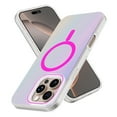 thumbnail image 2 of Magnetic Case for iPhone 13,Compatible with MagSafe Charging, 2-in-1 Metal & TPU Bumper, Ultra Slim Anti-fall Shockproof Protective Laser Gradient Back Phone Case Cover,Rose, 2 of 9