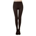 thumbnail image 1 of Leggings Prolriy con forro polar para mujer, ajustados, de terciopelo, para fitness, elásticos, informales, para ejercicio, con empalme, cálidos, térmicos, color café, talla L, 1 of 4