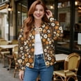 thumbnail image 2 of DISNIMO Floral Printed Jackets for Women Zip Up Sweatshirts V Neck Outwear Long Sleeve Sweatshirts Jacket for Fall Winter, XL, 2 of 7