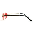 thumbnail image 3 of Mens Retro Vintage Style Narrow Trianglular Metal Rim Sunglasses Gold Red, 3 of 4