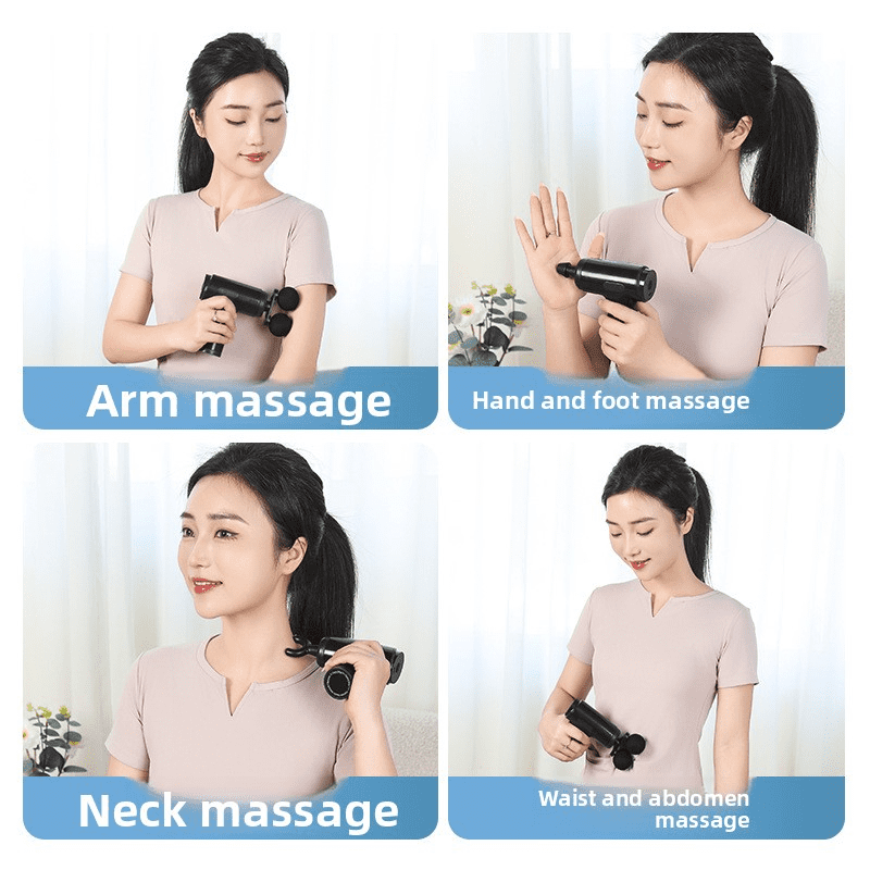 CNV Innovative Dual-Head Mini Massage Gun for Muscle Recovery, Portable Double-Node Percussion Massager with 6 Speeds, Deep Tissue Handheld Quiet Device, Type-C