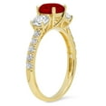 thumbnail image 2 of 1.97 ct Round Cut Natural Garnet 3 Stone 18K Yellow Gold Womens Engagement Ring, 2 of 4