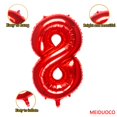 thumbnail image 2 of Globo MEIDUOCO Número 8 Rojo de Papel Metalizado 81 cm Autocerrable, 2 of 7