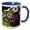 Blue/White, variant on 3drose, Macro Photograph of a Monarch Butterfly on Butterfly Bush Blossoms., 11oz Two-tone Yellow Mug