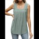 thumbnail image 2 of Camiseta Sin Mangas con Cuello Cuadrado y Volantes para Mujer, Camiseta Sin Mangas A Rayas, Informal, Holgada, de Verano Judías XL, 2 of 9