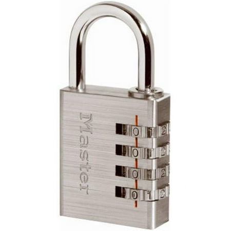 Master Lock 4-Digit Resettable Combination Padlock  Solid Metal Body  Nickel Plated Shackle  School Locker Security