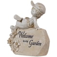 thumbnail image 4 of Northlight Boy Sitting on Rock Welcome to My Garden Patio Garden Plaque - 7.25", 4 of 9