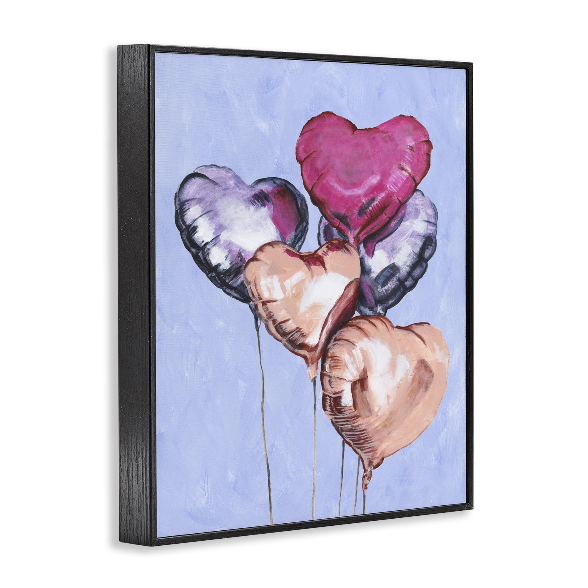 Stupell Industries Vibrant Heart Balloons Black Framed Giclee Art, design by Michael Willett