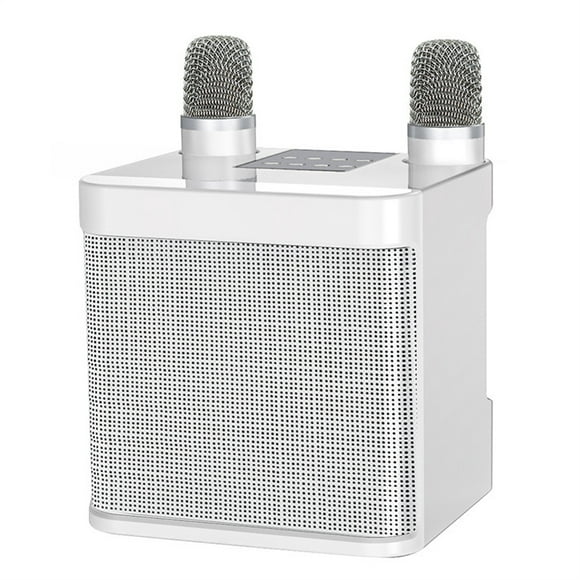 KD203 Machine de Karaoké avec 2 Microphones Sans Fil Extérieur Boombox Portable aux TF Carte U Lecteur de Disque Changeur de Voix