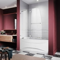 Sunny Shower Frameless Hinged Tub Door 48" W x 58" H in Chrome Finish