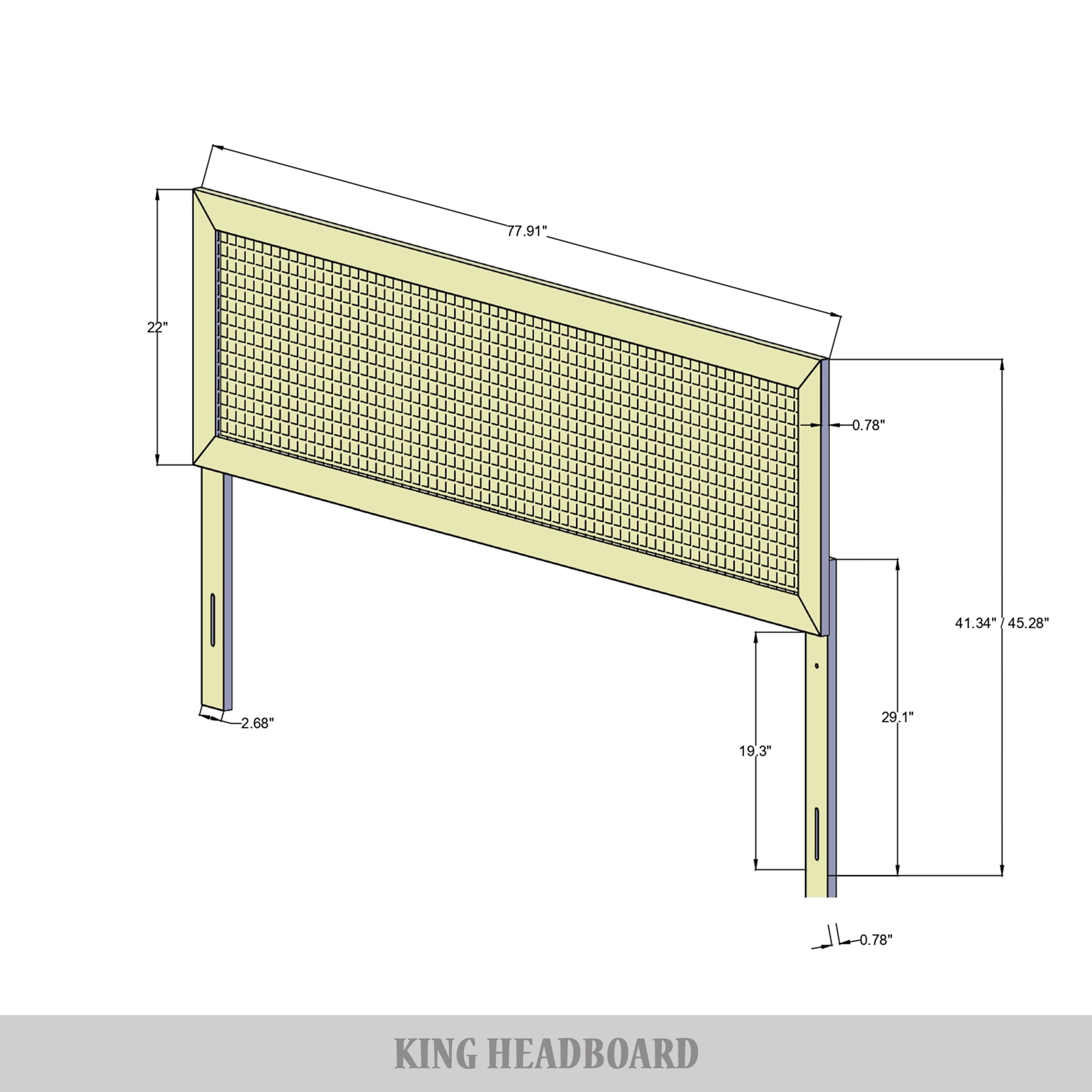 Castle Place Classic Rattan King Wooden Headboard, Walnut