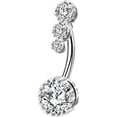 thumbnail image 1 of 316L Surgical Steel Belly Button Rings, Clear CZ Navel Rings, 14G Belly Rings, Belly Navel Piercing Jewelry silver, 1 of 5