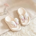 thumbnail image 6 of Rhuody Teen slipper For Girls Summer Sparkly Bow Slides Soft Sole Non slip Open Toe Outdoor Flip Flop Sandals Basic Shoes White 10-10.5 Years, 6 of 7