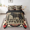 thumbnail image 2 of Manfei Wildlife Wolf 7-Piece Bedding Comforter Set for Boys Girls,Tribal Aztec King Bedding Sets,Jungle Animal Ultra Soft Bed Sheets,Lightweight Room Decor,Reversible, 2 of 8
