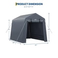 thumbnail image 4 of Studyset 6x8 FT Outdoor Storage Shed,Portable Carport with 2 Roll-Up Zipper Doors & Vents,240G Heavy-Duty Shelter Waterproof PE Tarp,UV-Resistant Carport for Motorcycle,Bike,Firewood,Garden Tools, 4 of 7