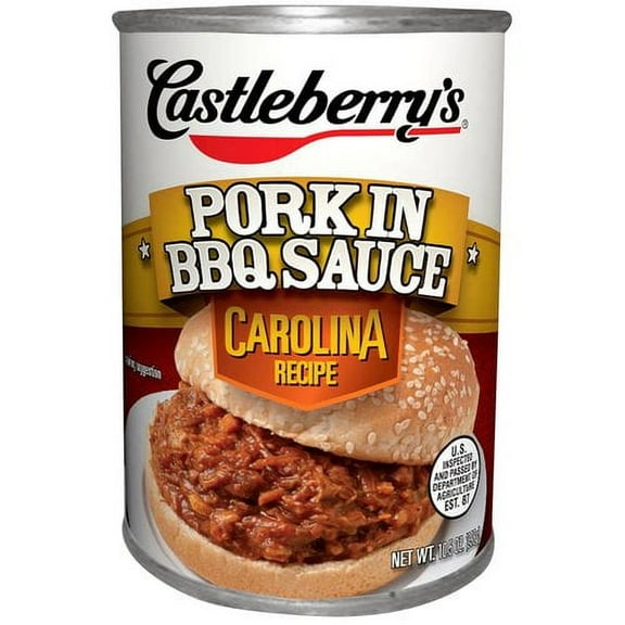 Castleberry’s Pork in BBQ Sauce Carolina Recipe, 10.5 oz Can – Heat-and-Serve Pulled Pork Sandwich Filling