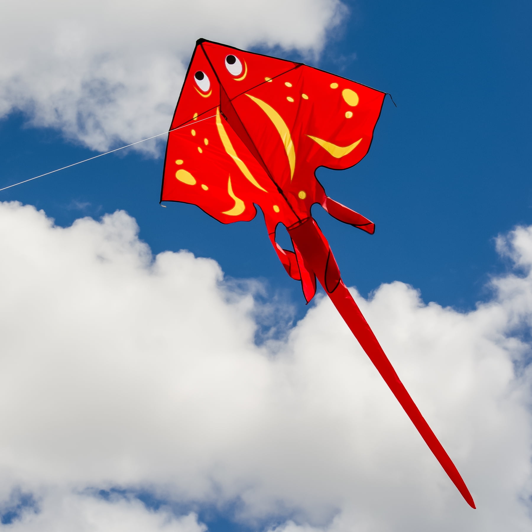 In the Breeze 3221 — Red Stingray Kite - Large Single Line Kite - Ripstop Fabric - Kite Line and Bag Included
