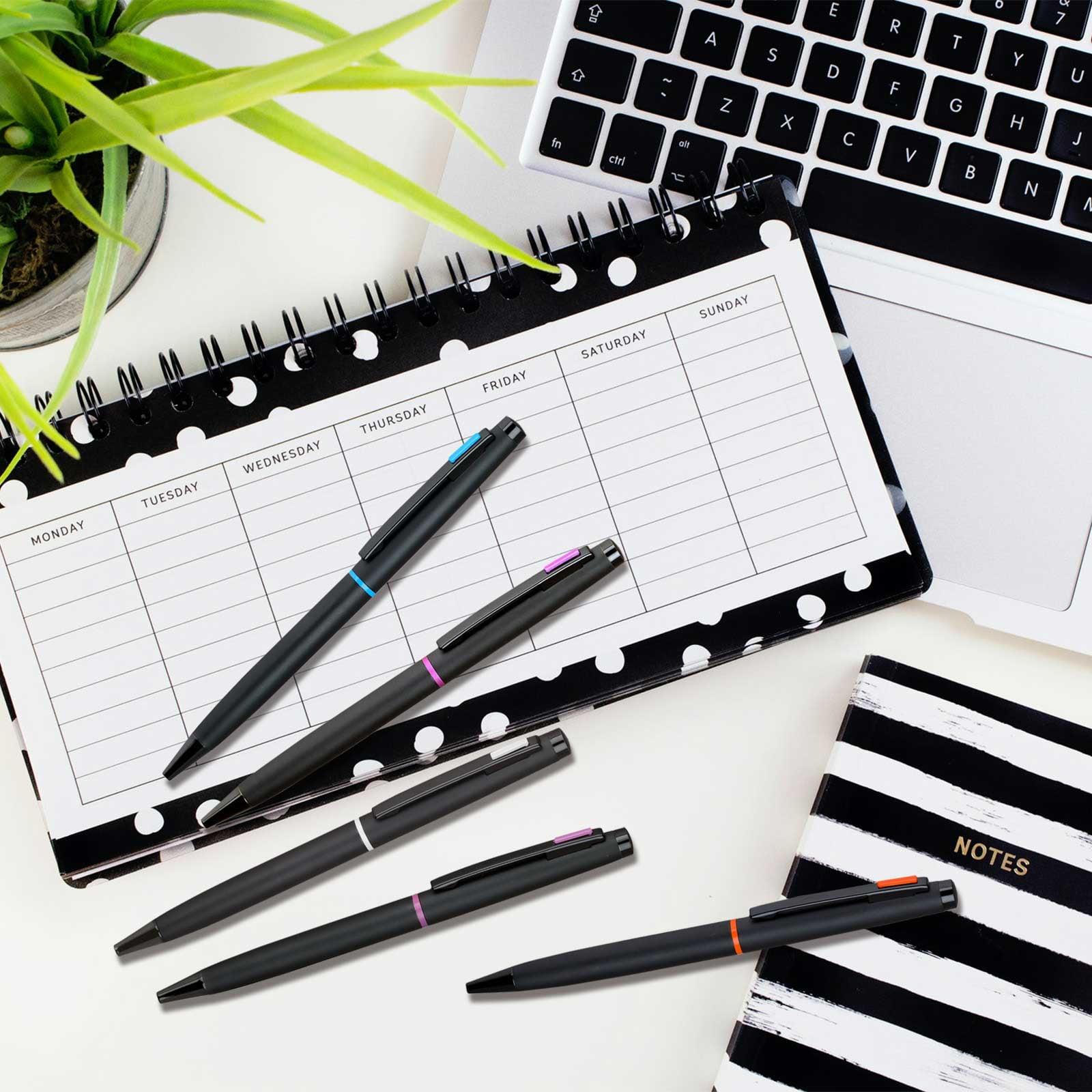 4G Ball Pen - Matt Black with White Accents with Single Gift Box Maple