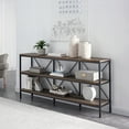 thumbnail image 2 of Evelyn&Zoe Kira 64" Wide Rectangular Console Table, Blackened Bronze/Antiqued Gray Oak, 2 of 5