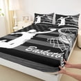 thumbnail image 3 of Homewish Boys Basketball Athlete Queen Sheet Sets, Cartoon American Flag Flat Sheet, Modern Sports Theme Queen Fitted Sheet, Microfiber Bedroom Decor, 4-Piece, 3 of 7