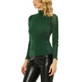 thumbnail image 4 of MODA NOVA Juniors Shiny Semi See Through Long Sleeve Slim Party Blouse, 4 of 5