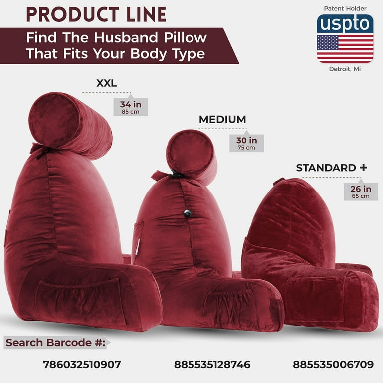 ✨ アリゾナマルーン　Husband Pillow XXL、大型クッション Amazon.com: Husband Pillow XXL – Reading Pillow Bed Chair