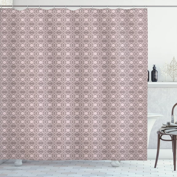 Ambesonne Damask Shower Curtain, Grunge Look Flowers Petals, 69"Wx75"L, Pale Mauve Taupe Rose
