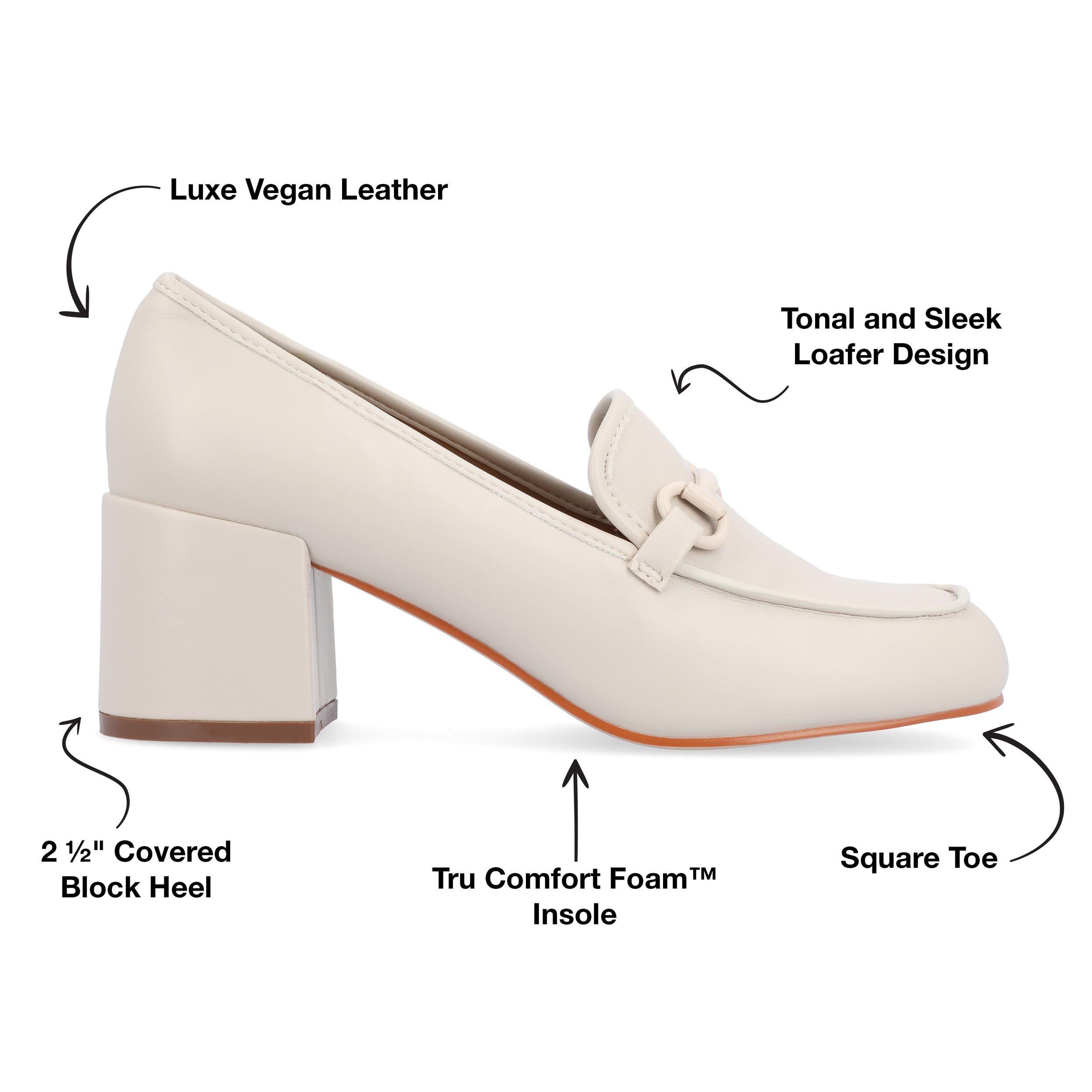 Journee Womens Nysaa Low Heel Square Toe Pumps