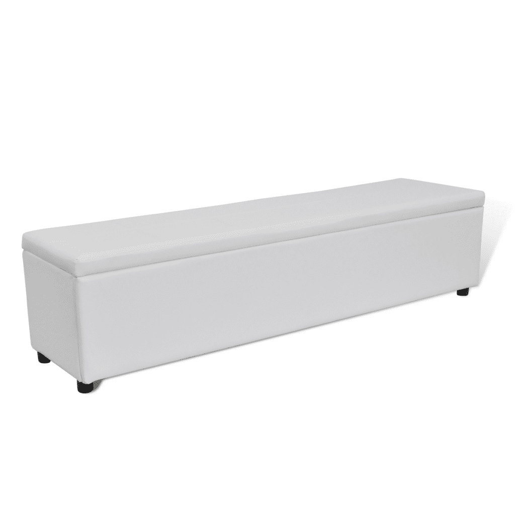 Anself White Storage Bench Large Size