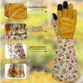 thumbnail image 3 of Gardening Gloves for Women Rose Pruning Thorn Proof Breathable Touchscreen Long Forearm Protection Garden Gloves(Yellow), 3 of 8