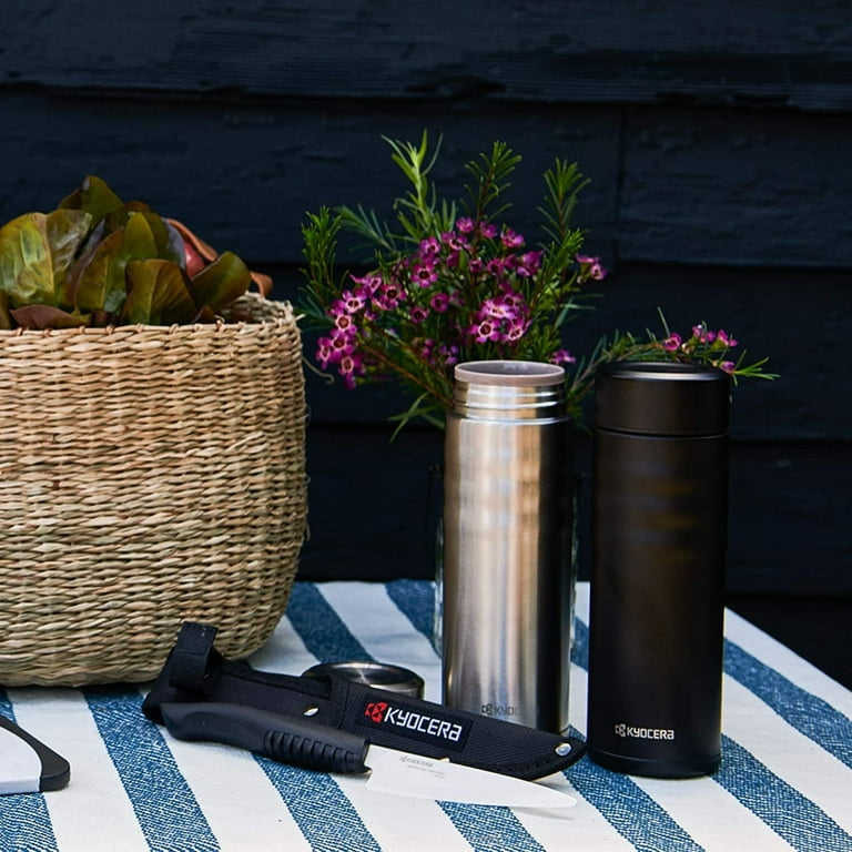 Kyocera Ceramic Travel Mug, Twist Top, Insulated Stainless Steel