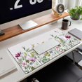 thumbnail image 6 of Desk Mat, Vintage Watercolor Flowers Extended Large Gaming Mouse Pad for Desk XXL, Non-Slip Rubber Base Stitched Edges Long Computer Keyboard Desk Pad Mouse Mat for Home Office Gaming 35.4"X15.7", 6 of 6