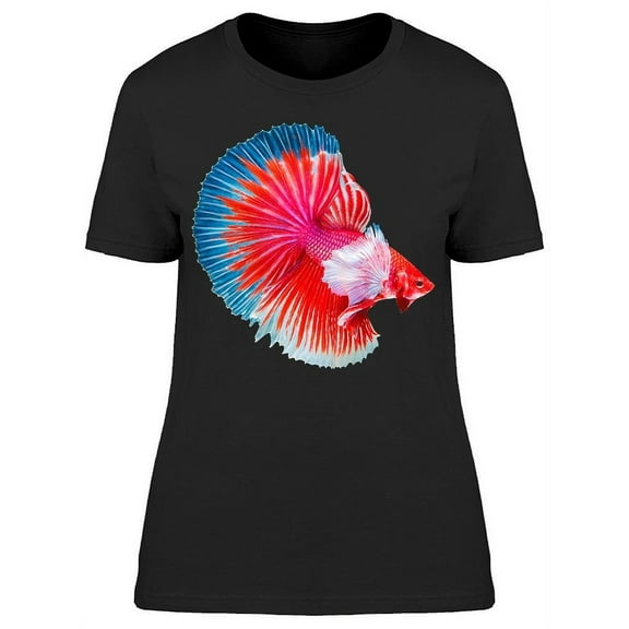 Dumbo Ears Betta Red White Fish T-Shirt Women -Image by Shutterstock, Female 3X-Large