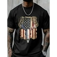 thumbnail image 6 of Men's T-Shirt American Flag Deer Skull Retro Short Sleeve Casual Tee Classic Crew Neck T-Shirt for Men, M, 6 of 6