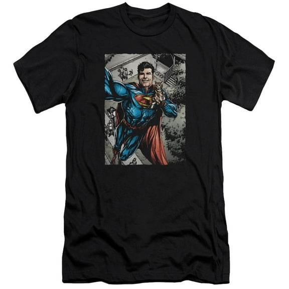 Superman Super Selfie Adult 30/1 T-Shirt Black