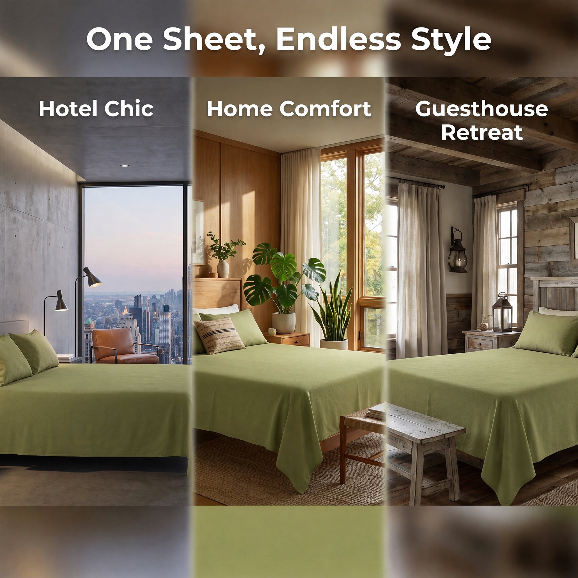 Unique Bargains Ployester Gauze Bed Breathable Flat Sheet Bedding Grass Green 63"x91"