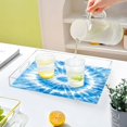 thumbnail image 6 of Acrylic Tray 15.7*11.8*1.9 Inch Transparent Tray Food Tray Tea Cup Tray Serving Trays Cosmetics Storage Kitchen Table Bathroom Sundry Storage Blue Tie Dye, 6 of 7
