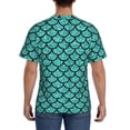 thumbnail image 3 of Bixox Men's Aquamarine Glitter Printed Short Sleeve Skinny Athletic T-Shirt, 3 of 6