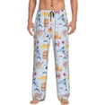 thumbnail image 1 of Fotbe Cute Shark Pantalones de Pijama para Hombre, Pantalones de Dormir, Pantalones de Casa con Cintura Ajustable y Bolsillos-XX-Large, 1 of 6