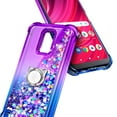 thumbnail image 3 of Compatible with BLU View 4 Case (B135DL) / View 2 (2023, 6.09 inch) Case with Tempered Glass Screen Protector, Ring Holder/Wrist Strap, Nagebee Glitter Liquid Floating Cute Phone Cover (Purple/Blue), 3 of 6