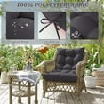 thumbnail image 3 of Pakunoda Chairs Cushions 42" X 21" Tufted Non Slip Pad Seat and Seatback 2 Set Cushion with Ties for Patio Outdoor & Indoor Rocking Chair, Grey, 3 of 6